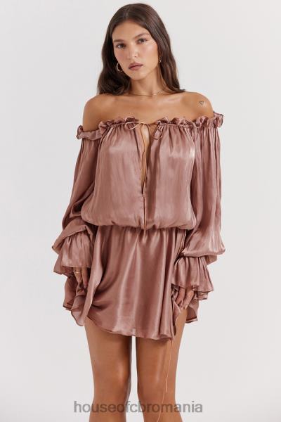 îmbrăcăminte House of CB rochie chaya hazelnut cu umeri X4F68177