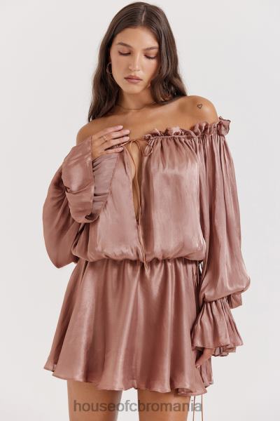 îmbrăcăminte House of CB rochie chaya hazelnut cu umeri X4F68177