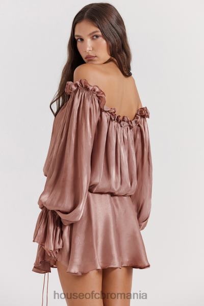 îmbrăcăminte House of CB rochie chaya hazelnut cu umeri X4F68177