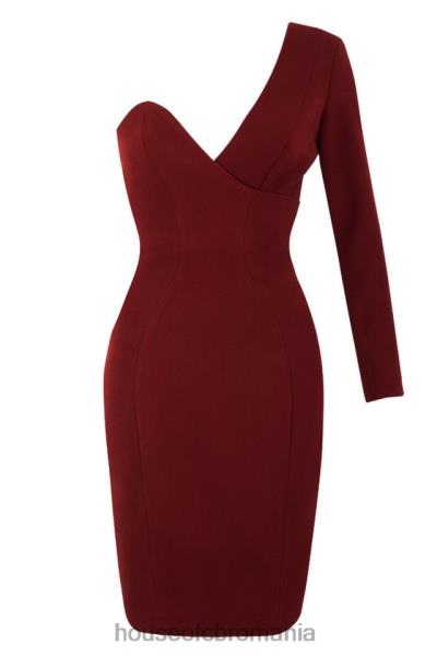 îmbrăcăminte House of CB rochie cu un singur umăr caprice wine X4F68624
