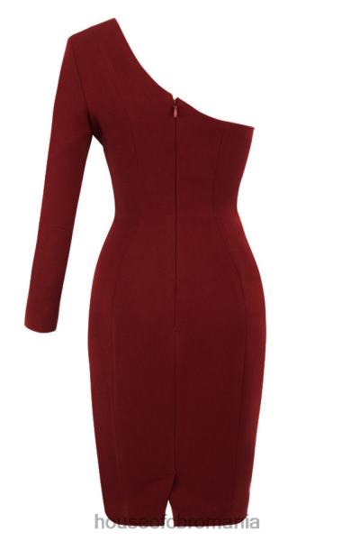 îmbrăcăminte House of CB rochie cu un singur umăr caprice wine X4F68624
