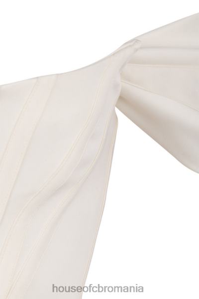 îmbrăcăminte House of CB rochie loretta ivory din satin cu umeri X4F68625