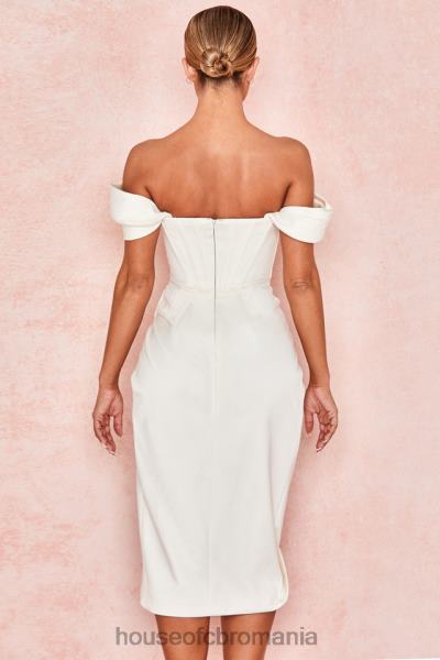 îmbrăcăminte House of CB rochie loretta ivory din satin cu umeri X4F68625