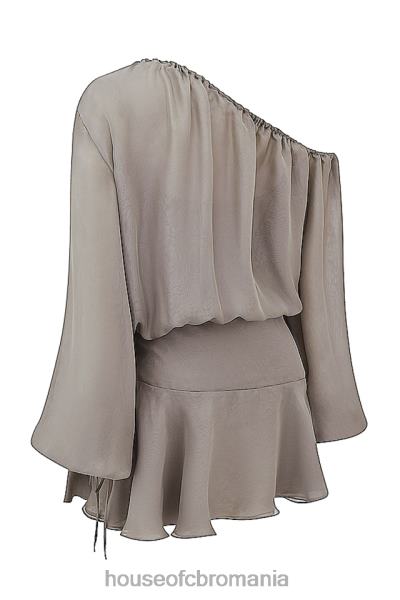 îmbrăcăminte House of CB rochie wilhelmina verde cenușă cu umeri X4F68289