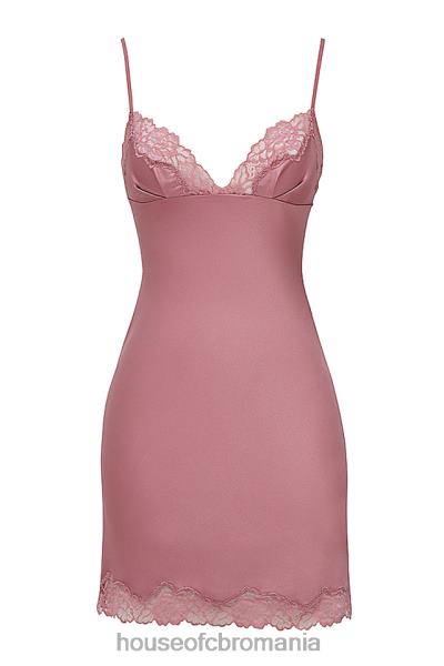 îmbrăcăminte House of CB Rochie slip din satin și dantelă roz nia X4F68369