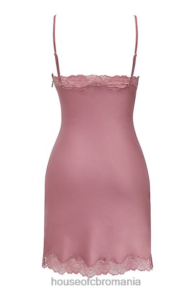 îmbrăcăminte House of CB Rochie slip din satin și dantelă roz nia X4F68369