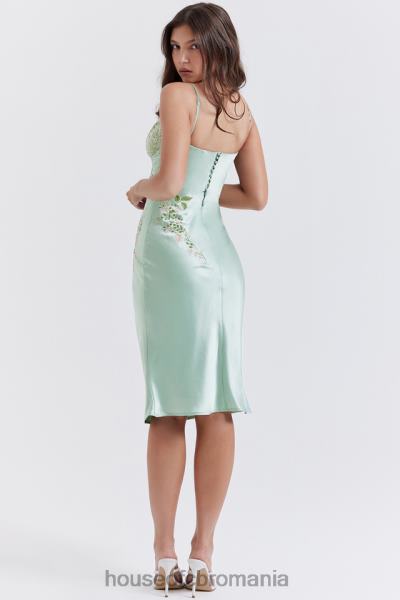 îmbrăcăminte House of CB rochie slip cu brodată jad ușor fallon X4F68240