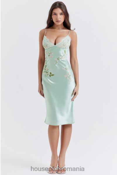 îmbrăcăminte House of CB rochie slip cu brodată jad ușor fallon X4F68240