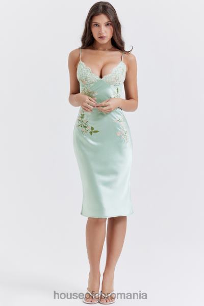 îmbrăcăminte House of CB rochie slip cu brodată jad ușor fallon X4F68240