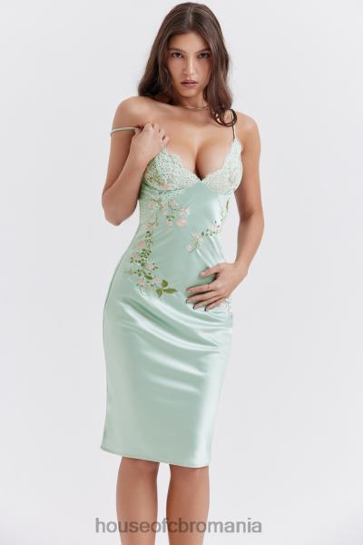îmbrăcăminte House of CB rochie slip cu brodată jad ușor fallon X4F68240