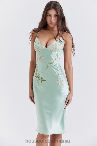 îmbrăcăminte House of CB rochie slip cu brodată jad ușor fallon X4F68240