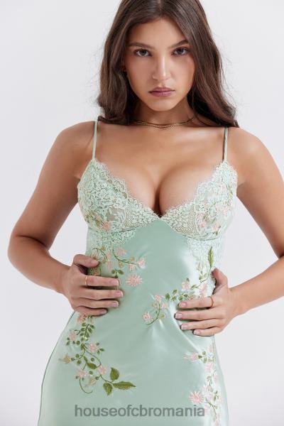 îmbrăcăminte House of CB rochie slip cu brodată jad ușor fallon X4F68240