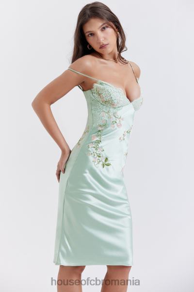 îmbrăcăminte House of CB rochie slip cu brodată jad ușor fallon X4F68240