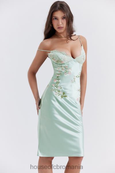 îmbrăcăminte House of CB rochie slip cu brodată jad ușor fallon X4F68240