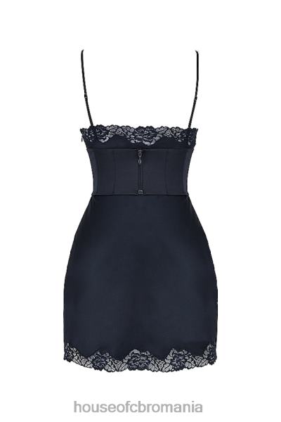 îmbrăcăminte House of CB rochie slip din satin bleumarin soraya X4F68372