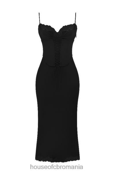 îmbrăcăminte House of CB rochie slip din satin negru salma X4F68283