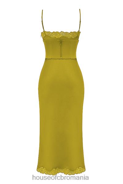 îmbrăcăminte House of CB rochie slip din satin salma chartreuse X4F68288
