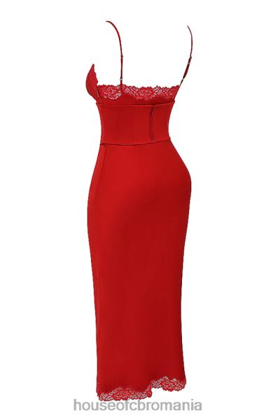 îmbrăcăminte House of CB rochie slip din satin salma red rose X4F68293