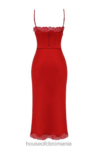 îmbrăcăminte House of CB rochie slip din satin salma red rose X4F68293