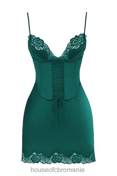 îmbrăcăminte House of CB rochie slip din satin soraya forest X4F68336