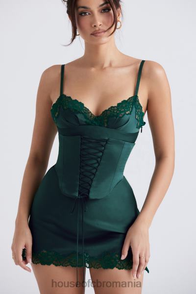 îmbrăcăminte House of CB rochie slip din satin soraya forest X4F68336
