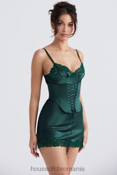îmbrăcăminte House of CB rochie slip din satin soraya forest X4F68336