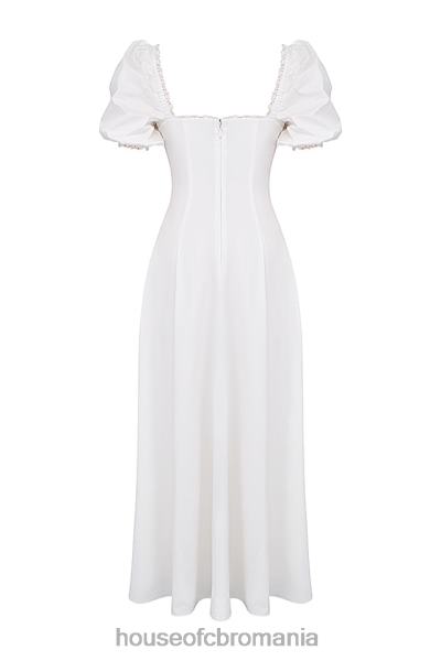 îmbrăcăminte House of CB rochie de soare albă cu mâneci bufante felizia X4F68263