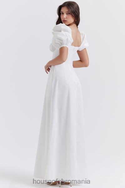 îmbrăcăminte House of CB rochie de soare albă cu mâneci bufante felizia X4F68263