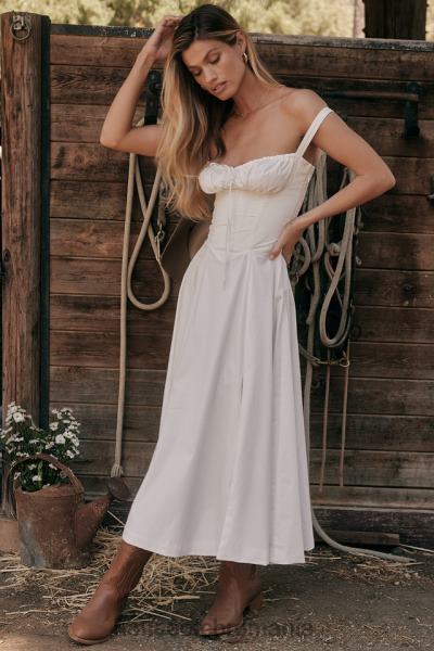îmbrăcăminte House of CB rochie de soare bustieră albă carmen X4F68201