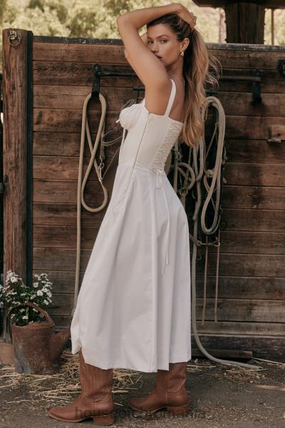 îmbrăcăminte House of CB rochie de soare bustieră albă carmen X4F68201