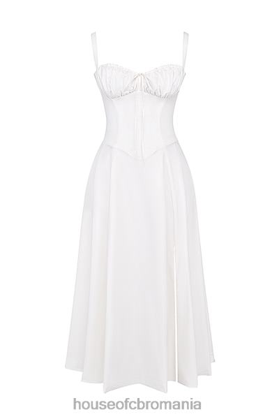 îmbrăcăminte House of CB rochie de soare bustieră albă carmen X4F68201