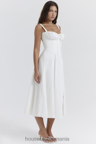 îmbrăcăminte House of CB rochie de soare bustieră albă carmen X4F68201