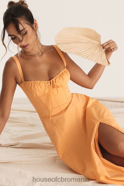 îmbrăcăminte House of CB rochie de soare bustier carmen mandarine X4F68188
