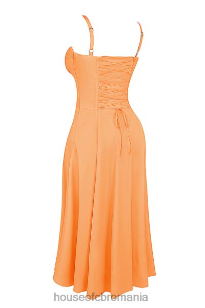 îmbrăcăminte House of CB rochie de soare bustier carmen mandarine X4F68188