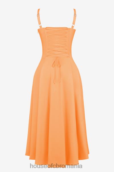 îmbrăcăminte House of CB rochie de soare bustier carmen mandarine X4F68188