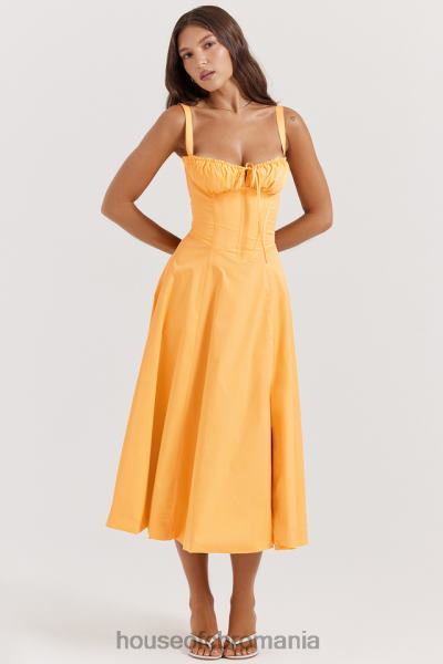 îmbrăcăminte House of CB rochie de soare bustier carmen mandarine X4F68188