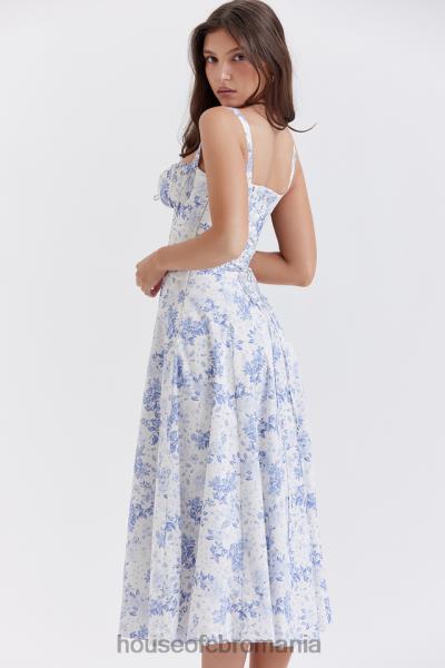 îmbrăcăminte House of CB rochie de soare bustieră cu imprimeu albastru carmen X4F68260