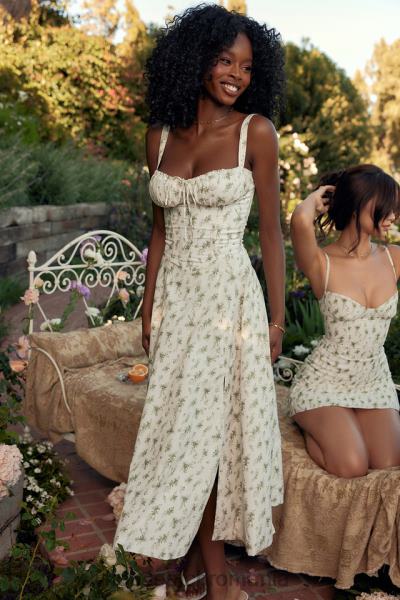 îmbrăcăminte House of CB rochie de soare bustieră cu imprimeu carmen garden X4F68438