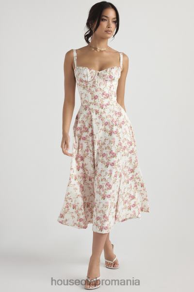 îmbrăcăminte House of CB rochie de soare bustieră cu imprimeu trandafir carmen X4F68436