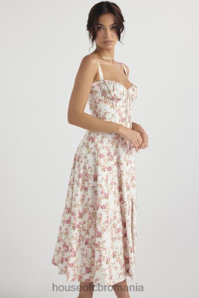 îmbrăcăminte House of CB rochie de soare bustieră cu imprimeu trandafir carmen X4F68436