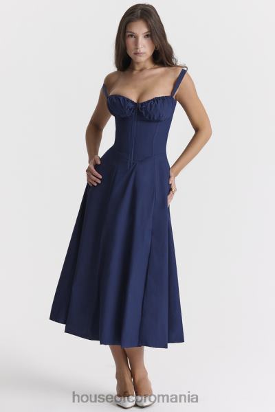 îmbrăcăminte House of CB rochie de soare bustieră din marina franceză carmen X4F68286