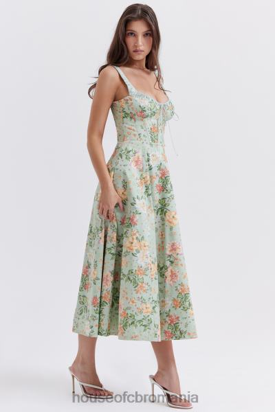 îmbrăcăminte House of CB rochie de soare bustieră sabrina cu imprimeu jad ușor X4F68249