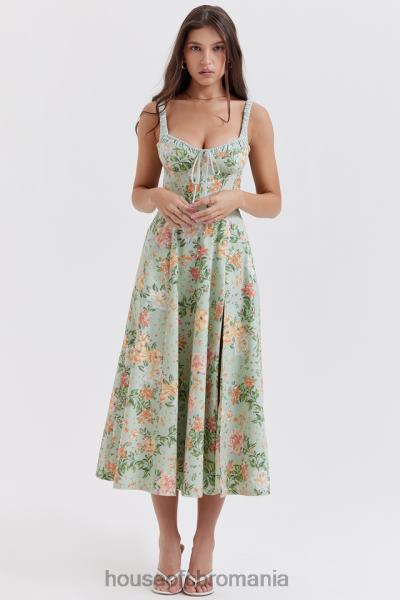 îmbrăcăminte House of CB rochie de soare bustieră sabrina cu imprimeu jad ușor X4F68249