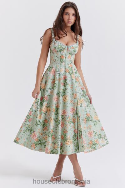 îmbrăcăminte House of CB rochie de soare bustieră sabrina cu imprimeu jad ușor X4F68249