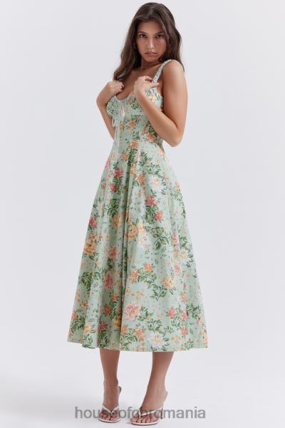 îmbrăcăminte House of CB rochie de soare bustieră sabrina cu imprimeu jad ușor X4F68249