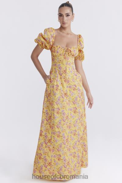 îmbrăcăminte House of CB rochie de soare cu maneci bufante cu imprimeu unt felizia X4F68247