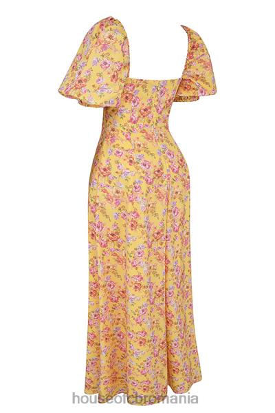 îmbrăcăminte House of CB rochie de soare cu maneci bufante cu imprimeu unt felizia X4F68247