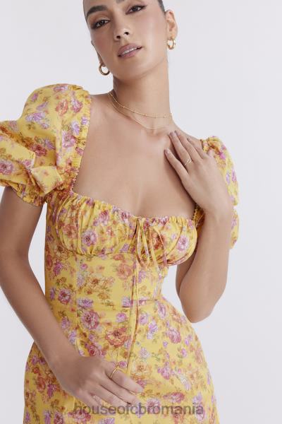 îmbrăcăminte House of CB rochie de soare cu maneci bufante cu imprimeu unt felizia X4F68247