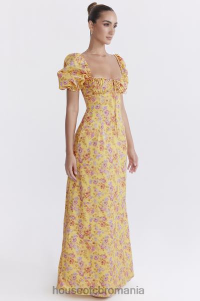 îmbrăcăminte House of CB rochie de soare cu maneci bufante cu imprimeu unt felizia X4F68247