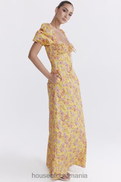 îmbrăcăminte House of CB rochie de soare cu maneci bufante cu imprimeu unt felizia X4F68247